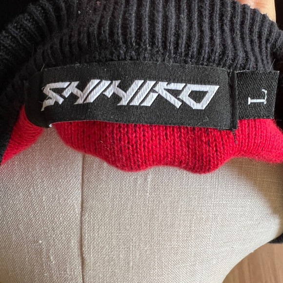 Shihiko Jujitsu Kaisen Choso Black Red Graphic Knit Cotton Sweater Mens Large - Picture 5 of 7